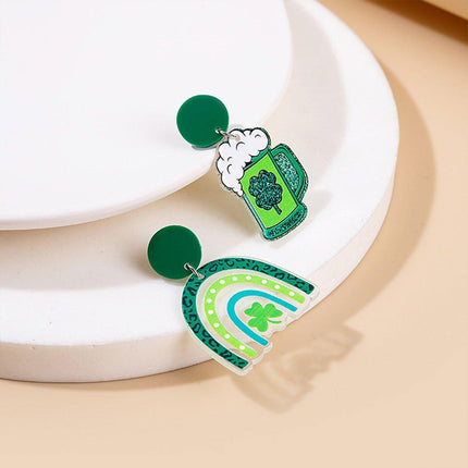 Coloured Geometric Acrylic Stud Earrings Trendy Fashion Jewelry Accessories