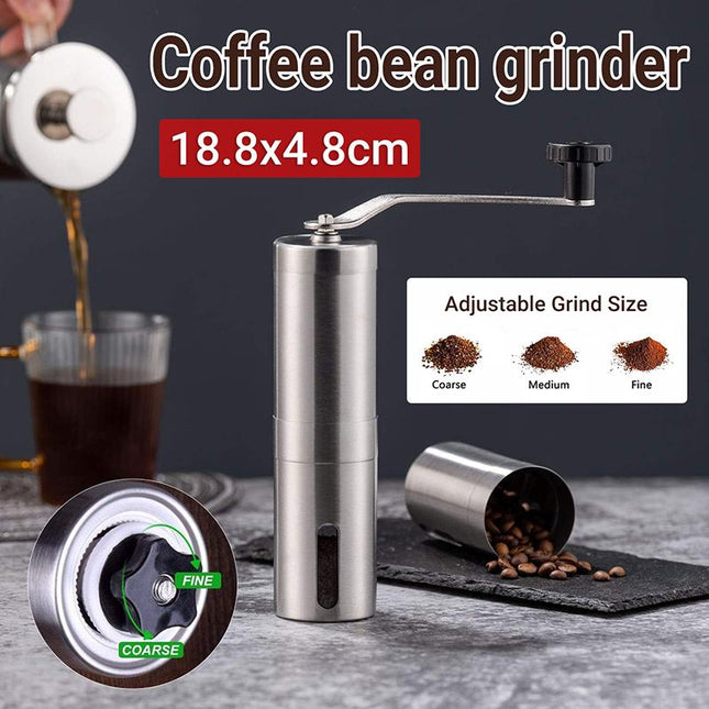 18.8cm Manual Coffee Bean Grinder Stainless Steel Hand Coffee Mill Ceramic Burr