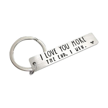 I Love You More The End I Win Stainless Steel Couple Keyring Keychain Gift Funny - Aimall