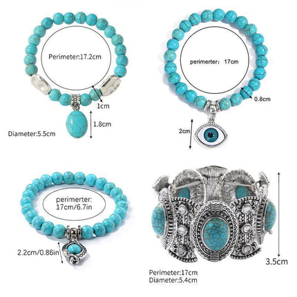Turquoise Bracelet Adjustable Natural Stone Friendship Bracelets Gift