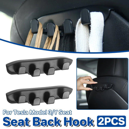 2pcs Car Seat Back Hooks for Tesla Model 3 Y Front Seat Organizer Hanger Holder