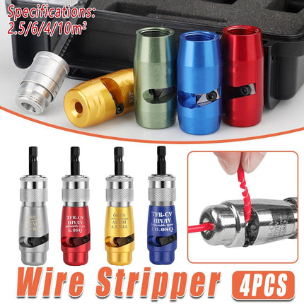 4PCS Rotary Electric Wire Stripper Cable Stripping Tool for Electrical Work