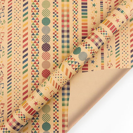 Musical Note Kraft Paper Valentines Birthday Gift Wrap Holiday Wrapping Paper