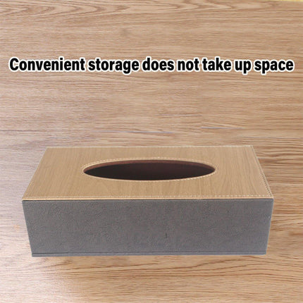 Leather Tissue Box Holder Hotel Room Organiser for Napkins Home Office Decor