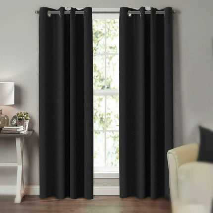 2pcs Semi Blackout Curtain Fabric Solid Colour Home Decor Drapes for Living Room