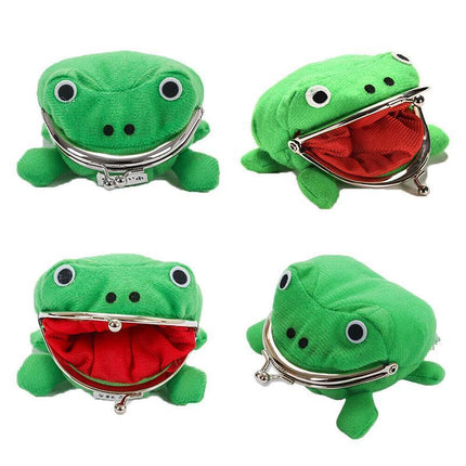 Charming Plush Frog Coin Purse Money Pouch Toy Wallet Unique Cash Bag - Aimall