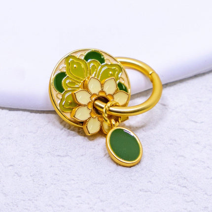 Chinese Vintage Colourful Flower Earrings Spring Jewelry for Women Fashion