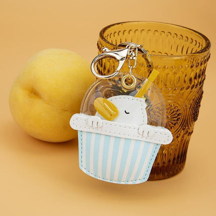 Cartoon Cute Keychain Milk Tea Cup Cute animal Milk Tea Key chain - Aimall