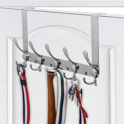 5 Hooks Behind Door Silver Door Hook Coat Hook Clothes Hook Storage Organizer
