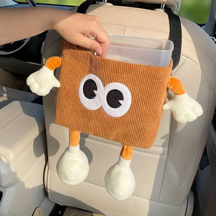 2in1 Car Wastebasket and Tissue Box Multifunctional Car Storage Bucket Organizer
