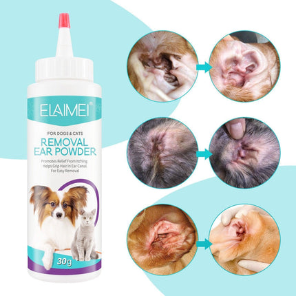 Pet Ear Cleaner Powder for Dogs Cats Grooming Odor Remover Fresh Ear Wash