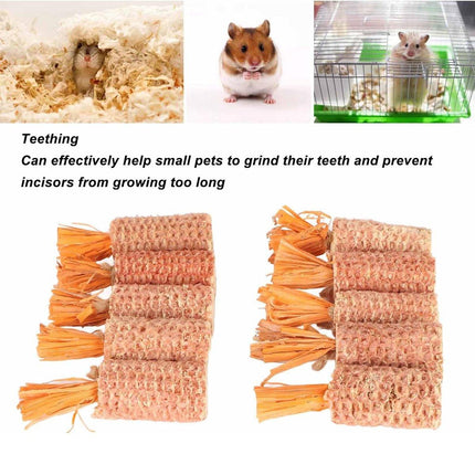10pcs Pet Chewing Radish Hamster Toys Corn Cob Teething Sticks for Small Animals