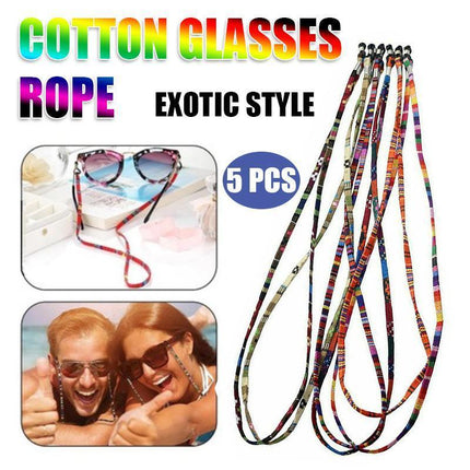 5 PCS Colorful Sunglasses Strap Eyeglass Chain Reading Glasses Holder Neck Cord - Aimall