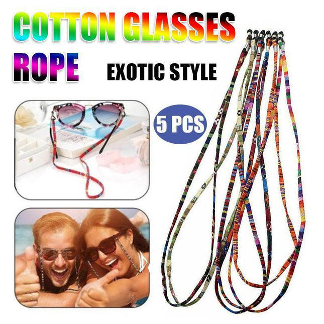 5 PCS Colorful Sunglasses Strap Eyeglass Chain Reading Glasses Holder Neck Cord - Aimall