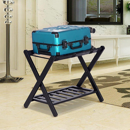 Foldable Bamboo Luggage Rack Hotel Room Portable Suitcase Holder Travel Rack