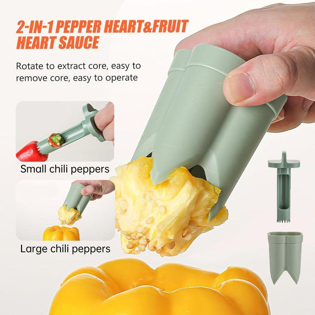 Plastic Pepper Seed Remover Corer Kitchen Utensil Fruit Vegetable Core Pulling