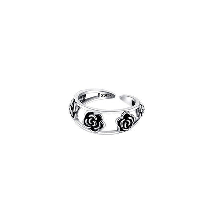 Vintage Rose Open Ring Adjustable Fashion Jewelry Women Girls Party Wear