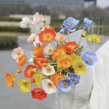10pcs Artificial Yume Silk Flocking Flowers for Home Wedding Party Decoration