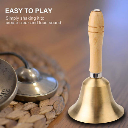 Wooden Handle Hand Bells Christmas Pet Bells Classroom Call Rattles Party Bell