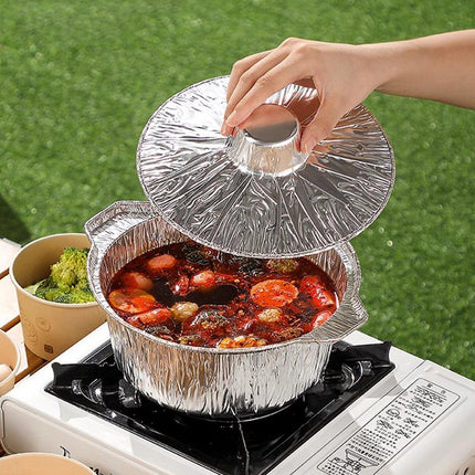 10PCS Duty Aluminum Foil Pots for Hotpot Camping Picnic Tinfoil field cutlery