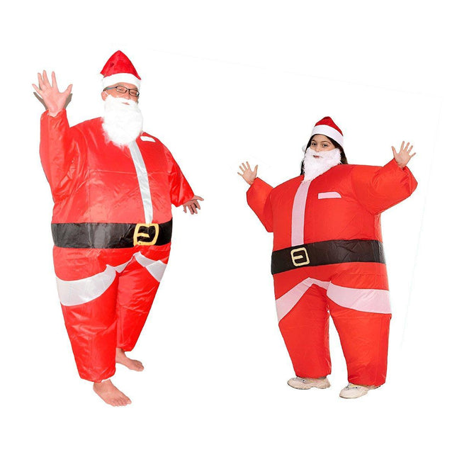 Inflatable Santa Claus Costume Party Event Performance Outfit for Grown-ups and Kids