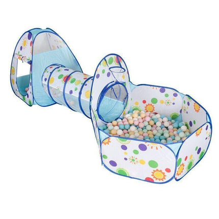 Kids Pop Up Play Tent Playhouse Baby Crawl Tunnel Ball Pit Indoor Outdoor Toys - Aimall