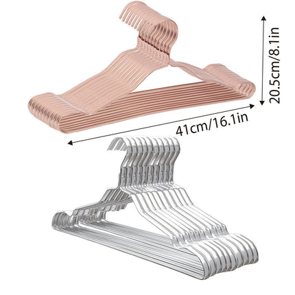 10PCS Metal Clothing Hangers Anti-slip Aluminium Alloy Drying Rack Coat Hanger