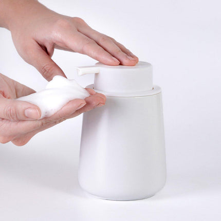 400ML Ceramic Stoneware Soap Dispenser Modern Design Lotion Pump Manual Bathroom