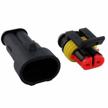 10 Set 2 Pin Waterproof Car Electrical Wire Sealed Connector Plug Cable 12V Kit - Aimall