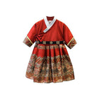 Red Hanfu Boys Girl Traditional Chinese Dress Clothes Ancient Children's Performance - Aimall