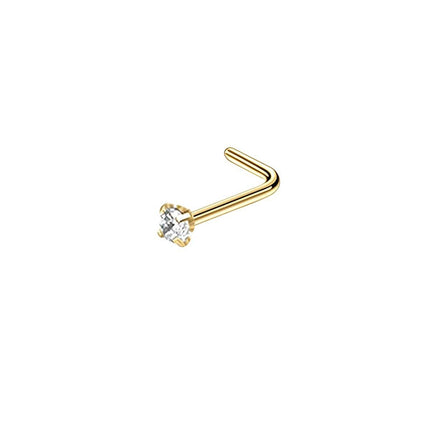 Stainless Steel Nosepiece with Gold Nose Stud Stylish Piercing Jewellery Women