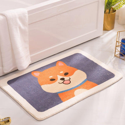 Non Slip Faux Cashmere Bath Mat Water Absorbent Floor Rug for Bathroom Doorway