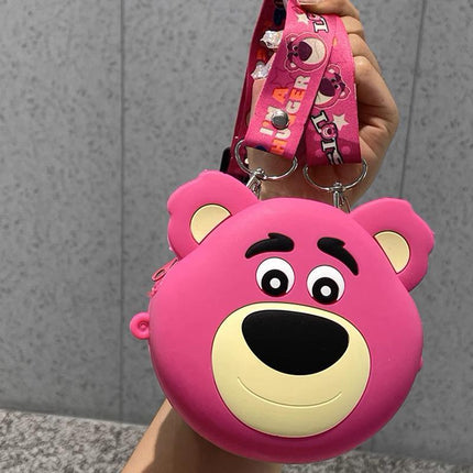 Toy Story Lotso Silicone Bag Messenger Bag Coin Purse Cute Mini Bag cartoon gift AU - Aimall