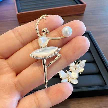 Elegant Ballet Girl Brooch Set Charming Dance Accessories Perfect Gift Idea