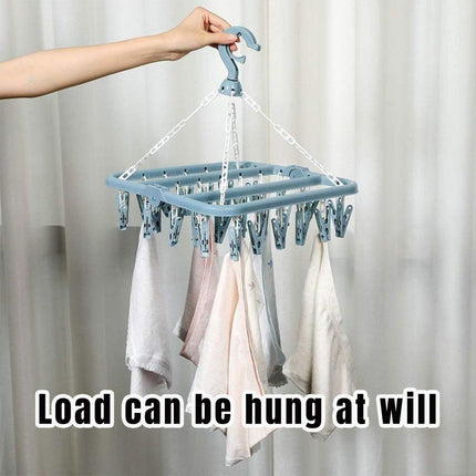 3PCS Multifunctional Plastic Clothes Drying Rack Hanging Rack Sun Rack Clips