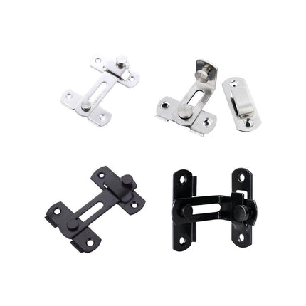 2 Sets 90 Degree Sliding Door Buckle Hitch Safety Latch Chain Lock Catch Kit