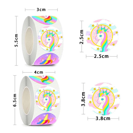 5/10Rolls Unicorn Adhesive Stickers Labels for School and Decorative Use
