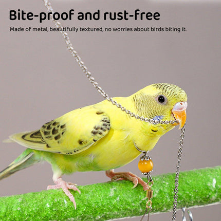 Parrot Neck Collar Stainless Steel Bird Chain Training Adjustable Bird Leash