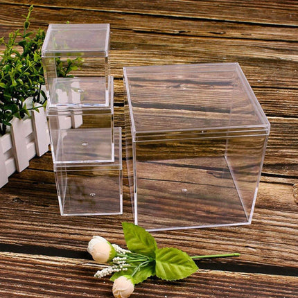 10pcs Clear Acrylic Plastic Boxes Square Storage Containers for Food  Small Item
