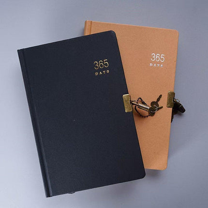 2pcs A5 Kraft Paper Blank Notebook 365 Days Planner Handbook for Writing Notes