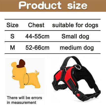 S-M Front Range No-Pull Dog Harness Vest Adjustable Outdoor Handle Puppy Pet - Aimall