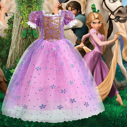 Long Hair Princess Dress Snow White Purple Dress AU - Aimall