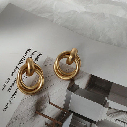 Simple Geometric Knot Earrings Fashion Jewelry Women Elegant Accessories