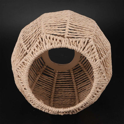 Simulated Rattan Ceiling Light Cover Handmade Rustic Woven Lamp Shade Decor