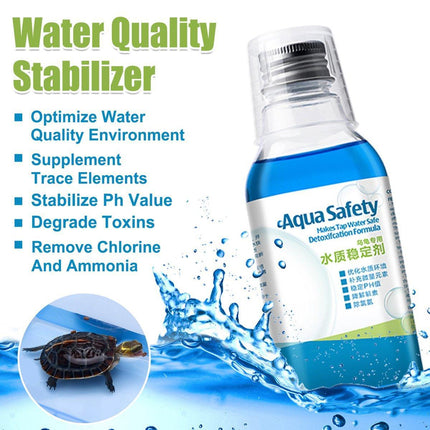 Water Stabiliser for Turtles Reptile Tank Water Conditioner for Healthy Habitat