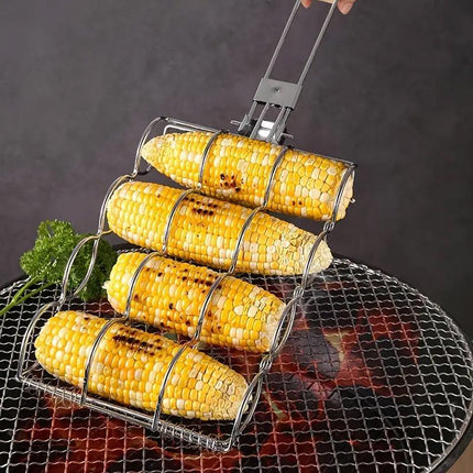 Folding Handle Corn Grill Clip Anti Scald Barbecue Tool for Home Outdoor Cooking