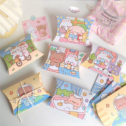 100PCS Pillow Shape Gift Boxes Paper Pouch Folding Carton Party Wedding Favors