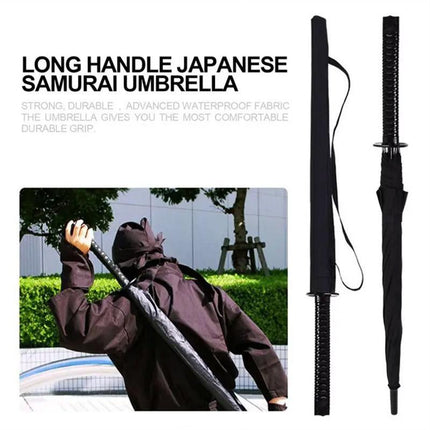 Black Sun and Rain Umbrella Straight Umbrella UV Protection Windproof Outdoor