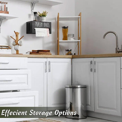 Wooden Plastic Bag Storage Box Hanging Rubbish Bag Organizer Extractable Tissue