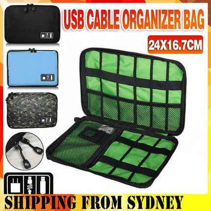 Electronic Accessories Storage USB Cable Organizer Bag Case Drive Travel Insert - Aimall